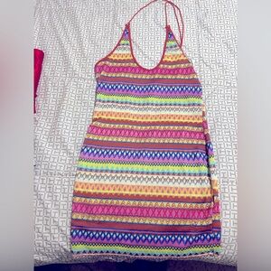 Knit dress, summer dress, beach pull over, backless